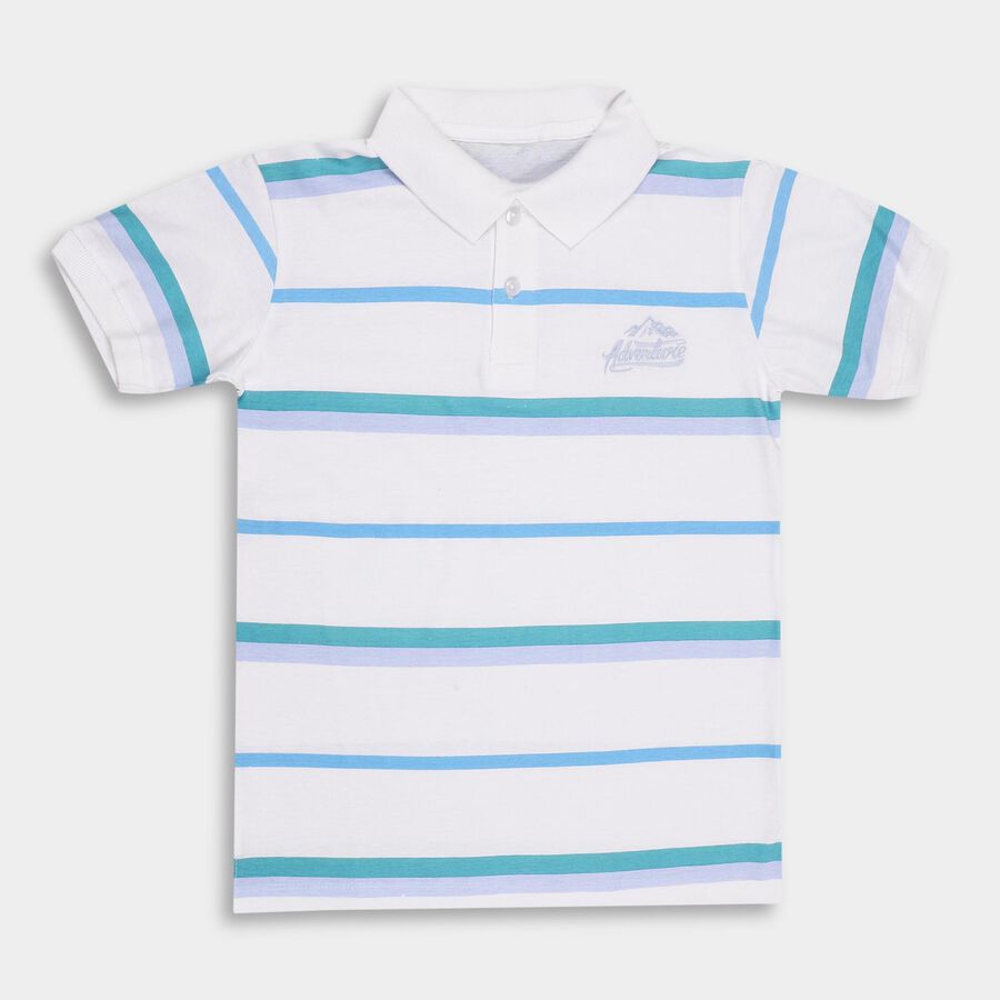 Boys' 100% Cotton Half Sleeves T-Shirt , सफ़ेद, large