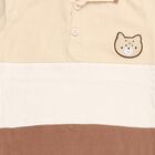 Infants' Beige Cotton Polo Neck Cartoon Patch Baba Suit, Beige, small image number null