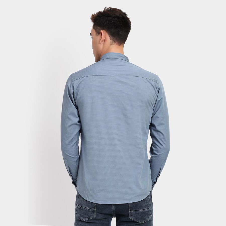 Men's 100% Cotton Casual Shirt, Mid Blue, large image number null