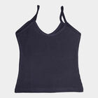 Girls Cotton Solid Vest, Navy Blue, small image number null