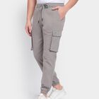 Men's Slim Fit Casual Trousers , Light Grey, small