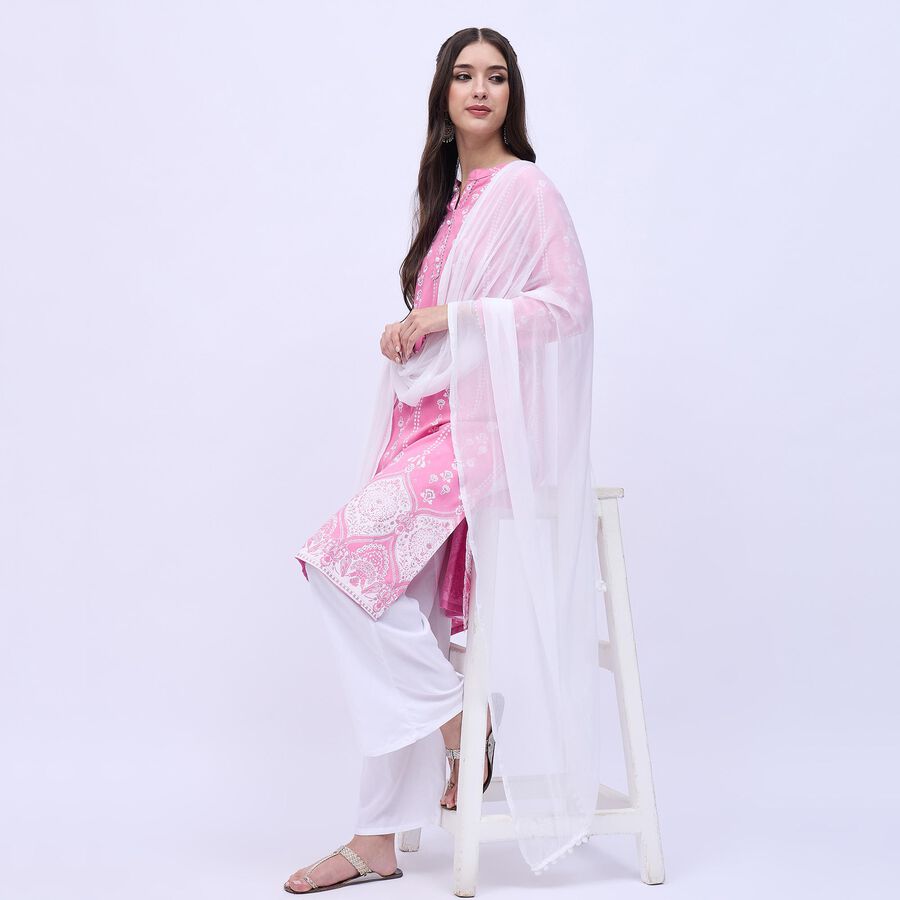 Ladies' Dupatta, White, large image number null