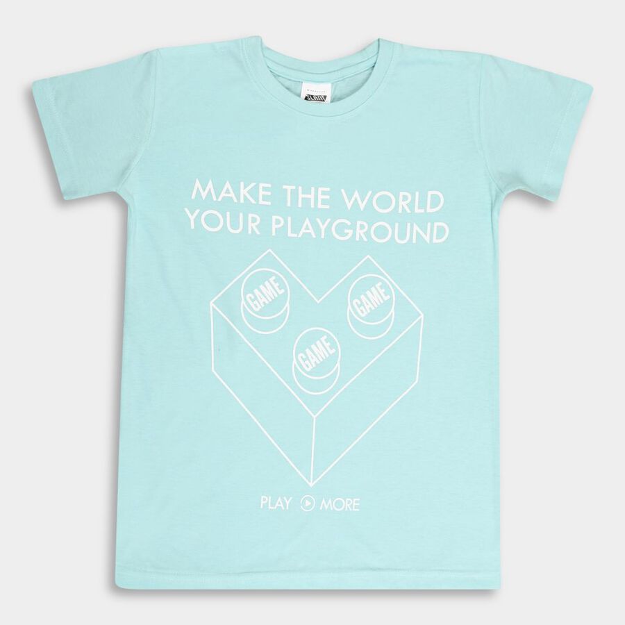 Boys' T-Shirt, Aqua, large image number null