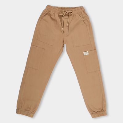 Boys' Camel Brown Regular Fit Jogger Trousers