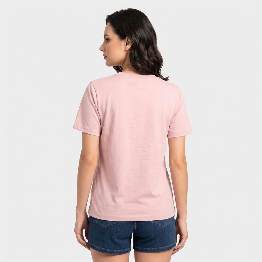 Women's Lilac Round Neck Regular T-Shirt, लाइलेक, large