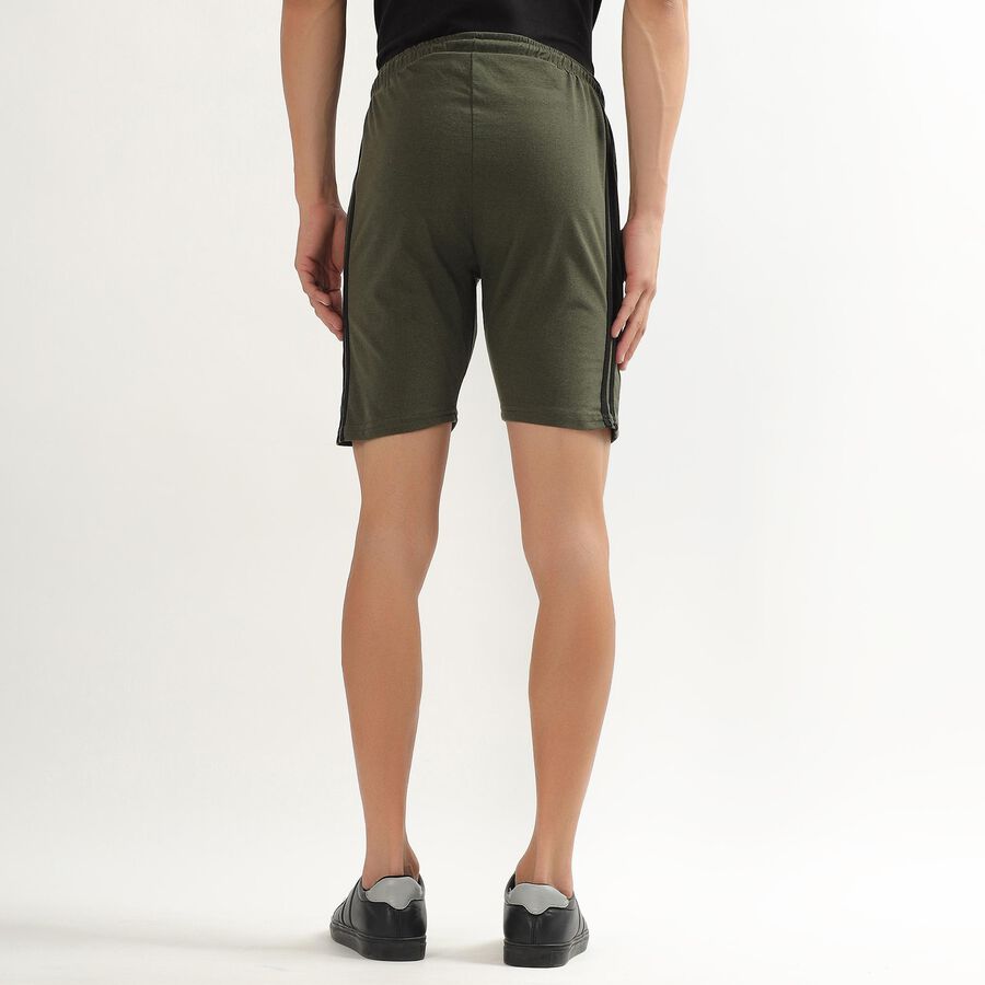 Unisex Black Regular Fit Basic Bermuda Shorts, Olive, large image number null