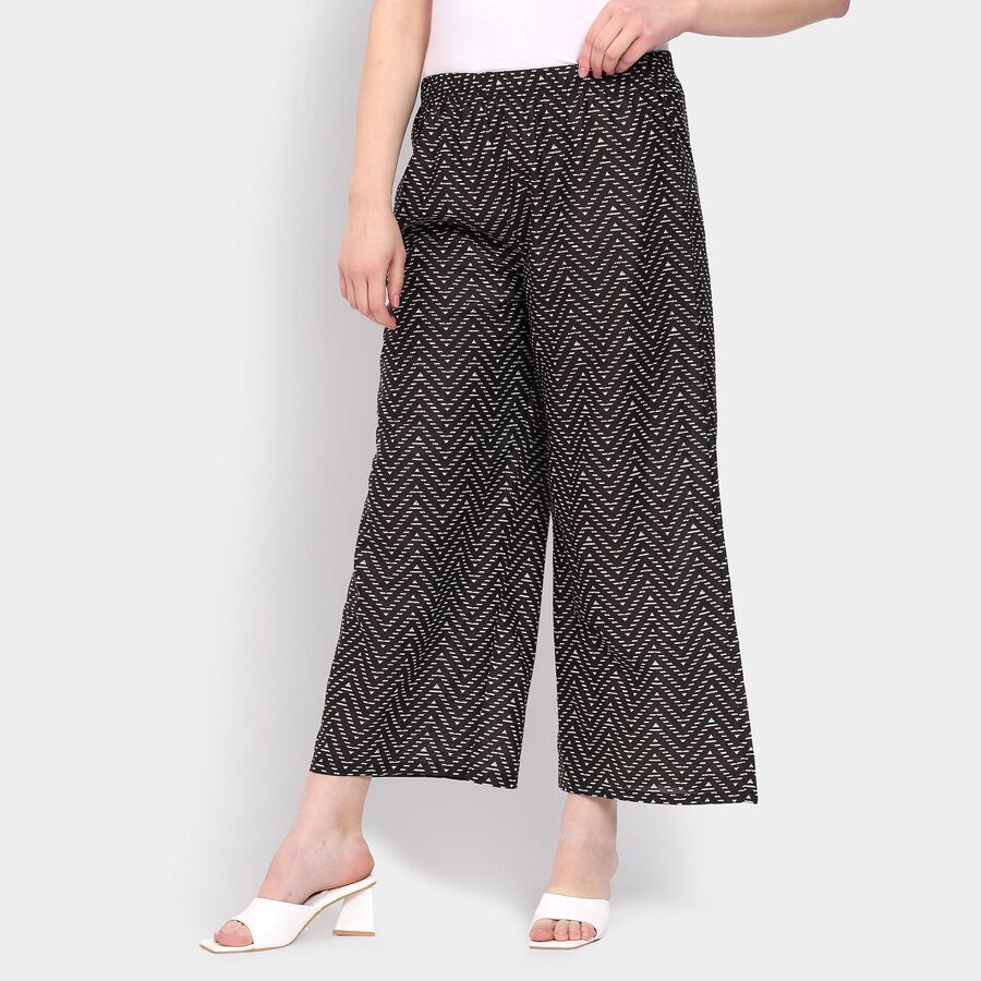 Ladies' 100% Cotton Palazzos, काला, large image number null