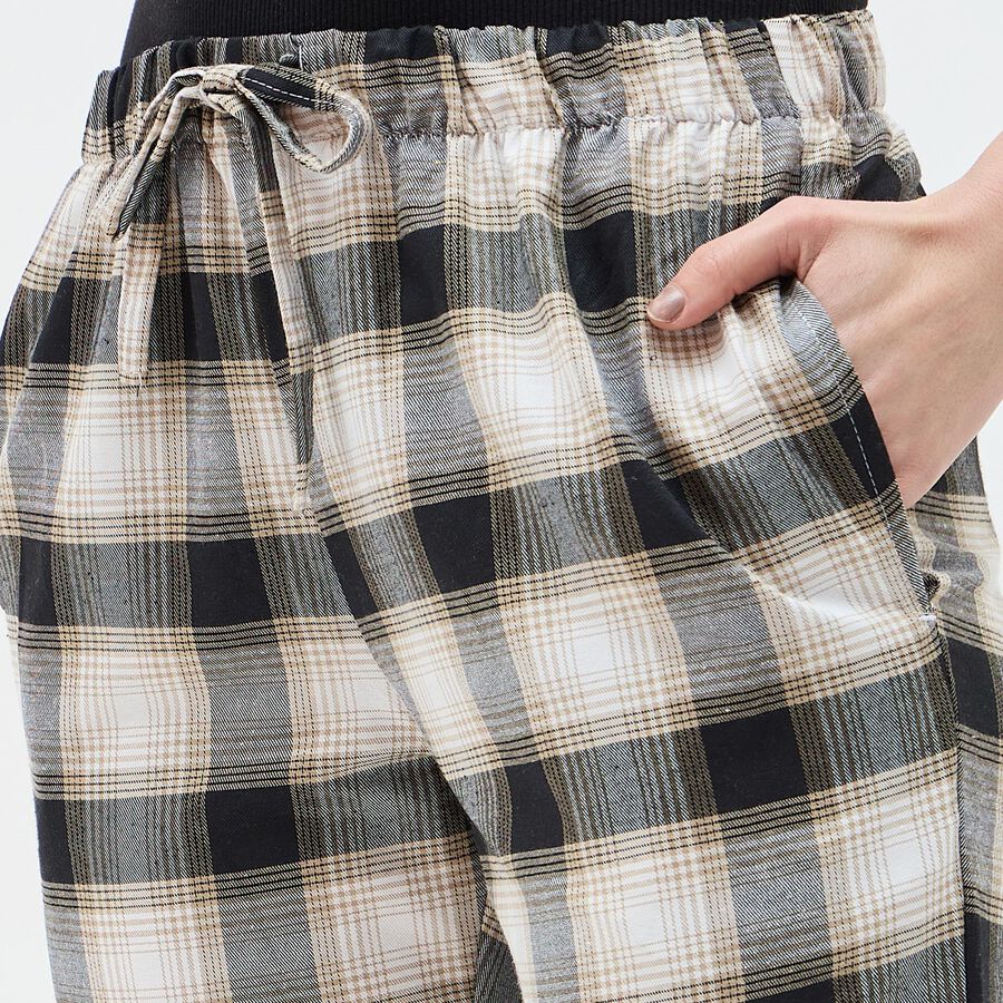 Women's Muted Charcoal Gray Relaxed Fit Solid Pyjama, गहरा पीला, large