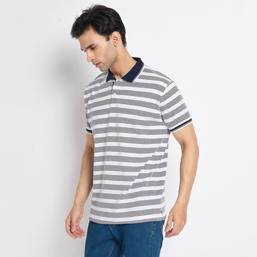Men's Collared Half Sleeves T-Shirt, सफ़ेद, large image number null