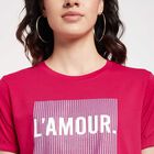 Round Neck T-Shirt, रानी (फ्यूशिया), small image number null