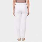Women's White Cotton Blend Elastic Waist Stretch Churidar, सफ़ेद, small