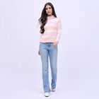 Women's Light Pastel Pink and Peach Turtleneck Casual Pullover, गुलाबी, small image number null
