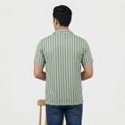 Men Green Camp Collar Casual Shirt, Light Green, small