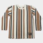 Boys Beige Crew Neck Regular T-Shirt, Beige, small