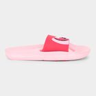 Kids Bright Pink Slip-On Cartoon Slippers, Pink, small image number null