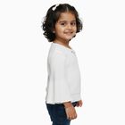 Girls Snow White Round Neck Casual T-Shirt, White, small image number null
