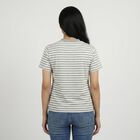 Women's Light Grey Round Neck Casual T-Shirt, Melange Light Grey, small