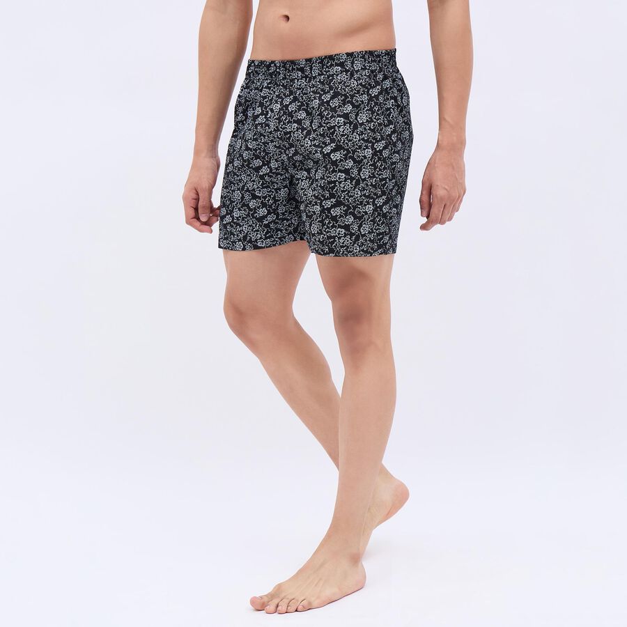 Men's 100% Cotton Boxers, काला, large