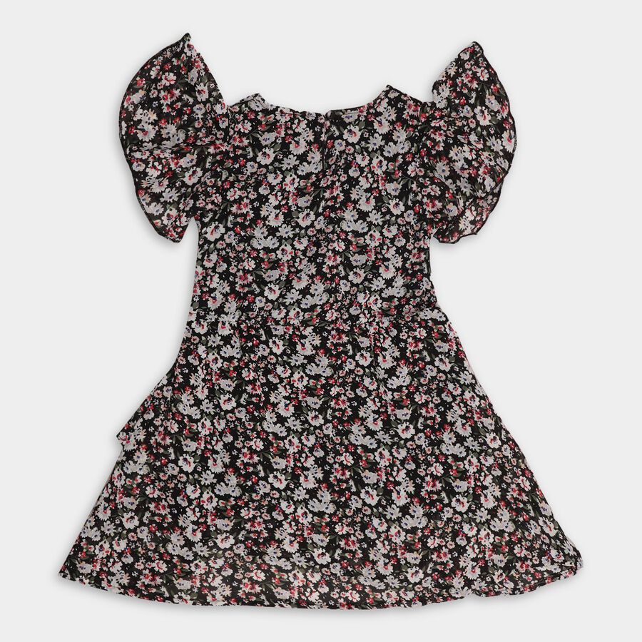 Girls' Frock, काला, large