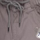 Infants' Muted Taupe Rib Waist Casual Trousers, Dark Grey, small image number null