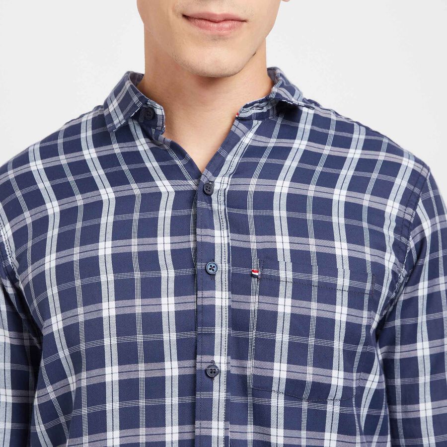Checks Casual Shirt, Dark Blue, large image number null