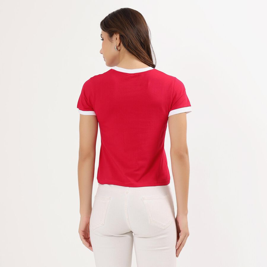 Ladies' Round Neck T-Shirt , Fuchsia, large image number null