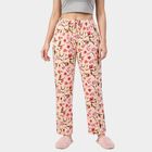 Women's Peach Straight Fit Floral Printed Pyjama, Peach, small