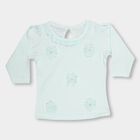 Infants Light Pastel Green Cotton Round Neck Romantic T-Shirt, Light Green, small image number null