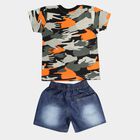 Infants Cotton Printed Baba Suit, Olive, small image number null