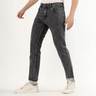 Men's Faded Black Slim Fit Jeans, हल्का ग्रे, small image number null