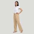 Women's Beige Regular Fit Solid Pyjama, गहरा पीला, small
