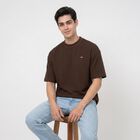 Men's Brown Round Neck Regular T-Shirt, Brown, small