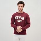 Men's Rich Maroon Crew Neck Casual Sweatshirt, मरून, small image number null