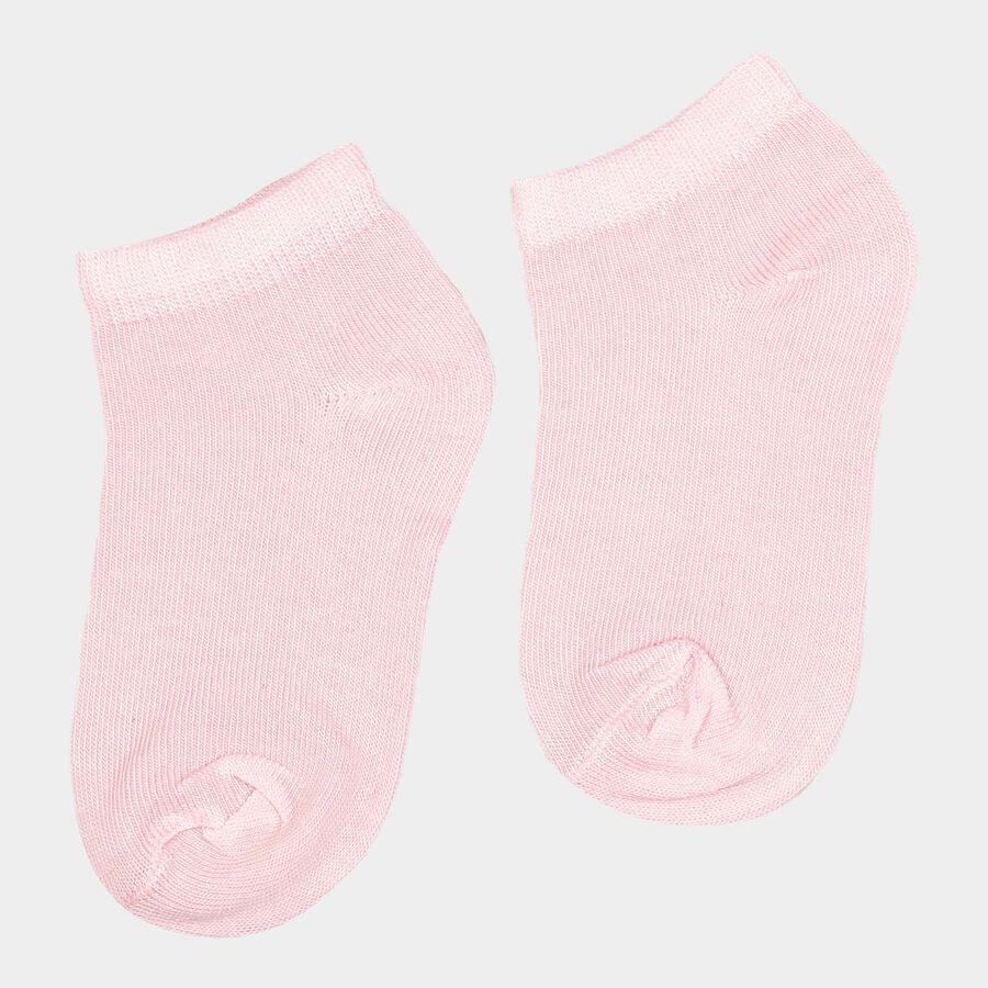 Girls Solid Ankle Length Socks, Pink, large image number null