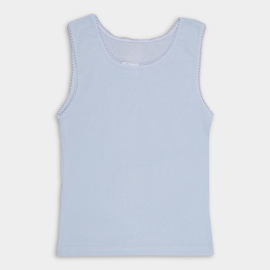 Girls' 100% Cotton Vest, Light Blue, large image number null