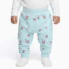 Infants Light Aqua Blue Floral Printed Cotton Pyjama, Light Green, small
