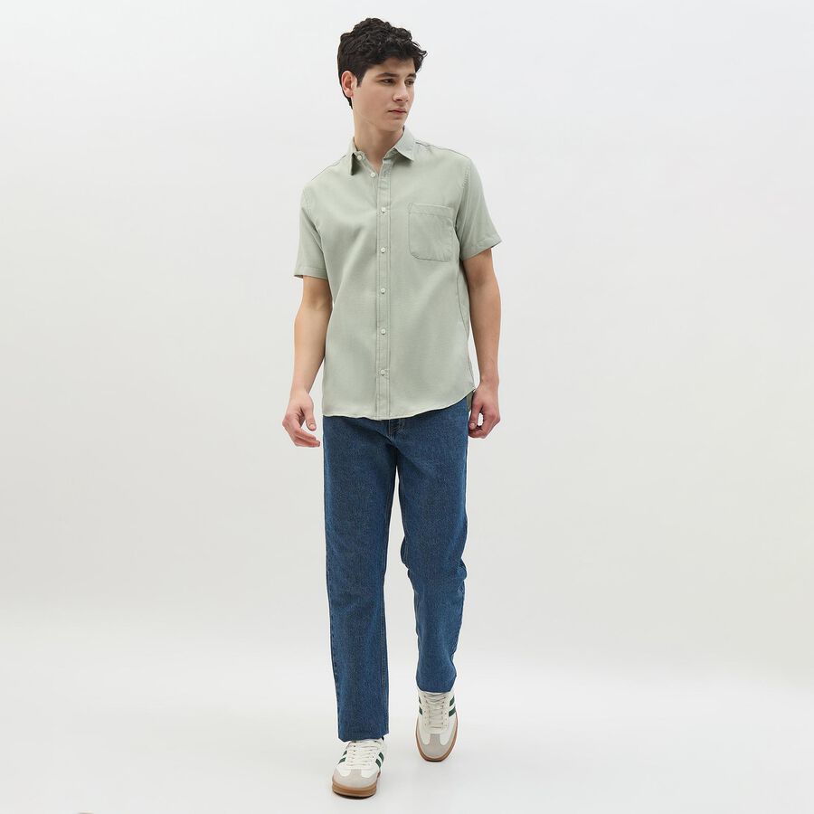 Men's Light Sage Green Half Sleeve Classic Casual Shirt, हल्का हरा, large image number null