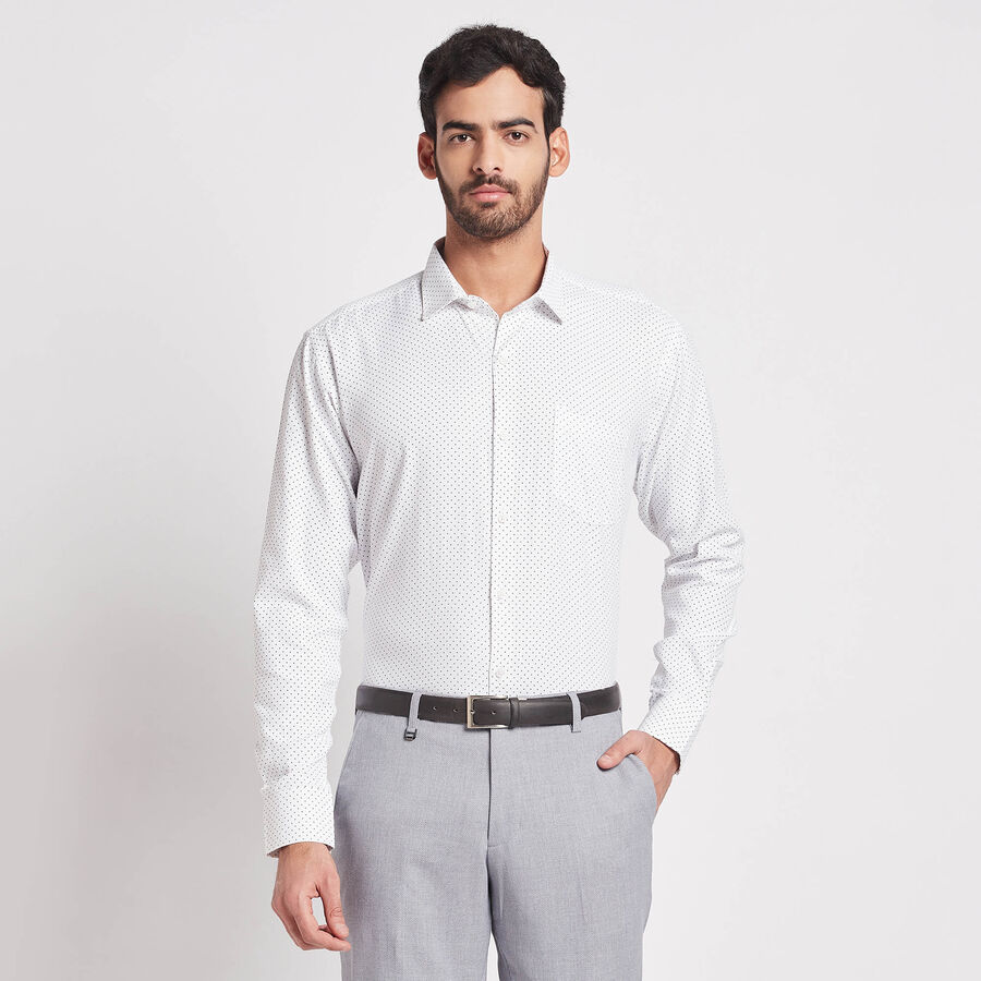 Printed Formal Shirt, White, large image number null