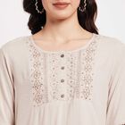 Embroidered Kurti, Beige, small image number null