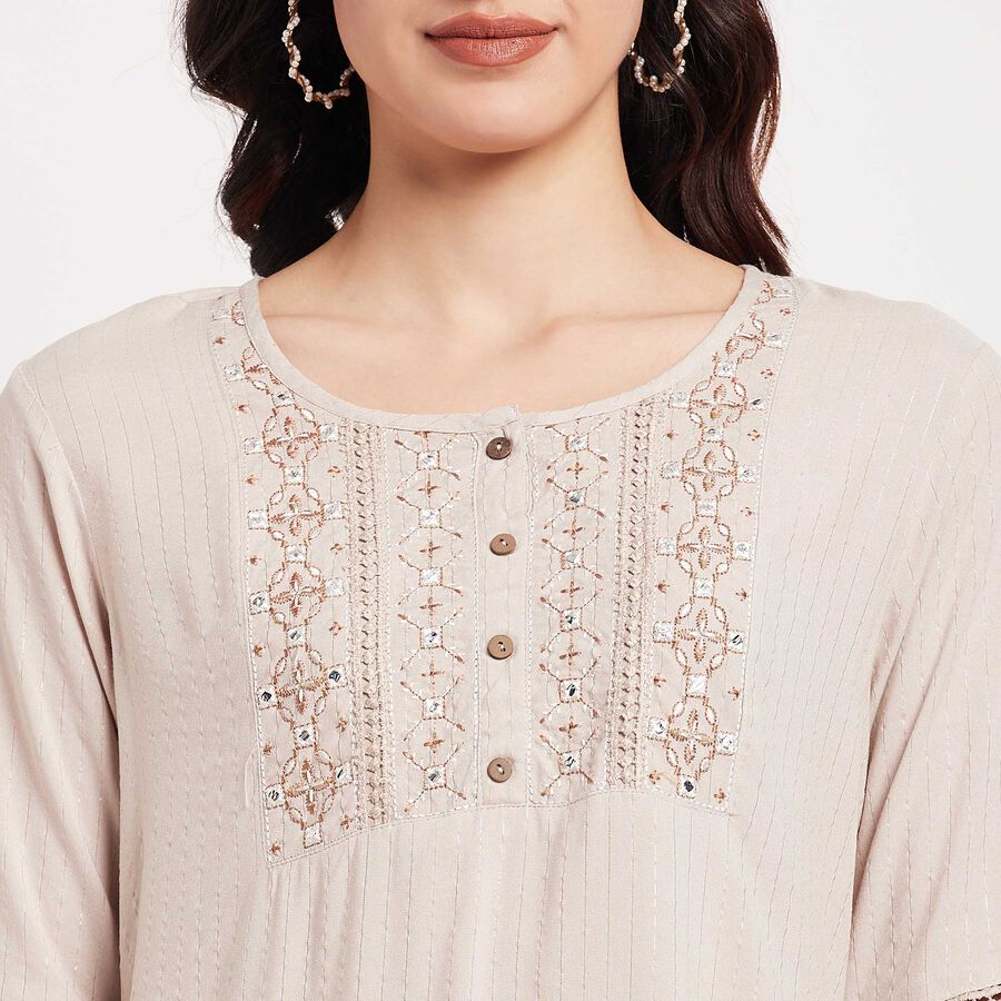 Embroidered Kurti, गहरा पीला, large image number null