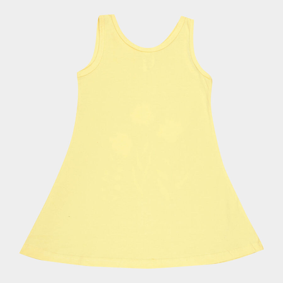 Girls Cotton Frock, Yellow, large image number null