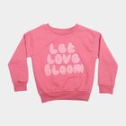 Girls Purple Crew Neck Pullover Sweatshirt, Purple, small
