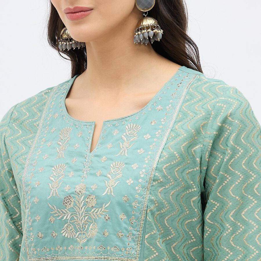 Ladies' 100% Cotton Kurta, Aqua, large image number null