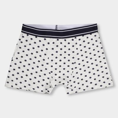 Boys' Soft White Regular Fit Star Print Briefs