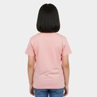 Girls Pink Round Neck Regular T-Shirt, गुलाबी, small