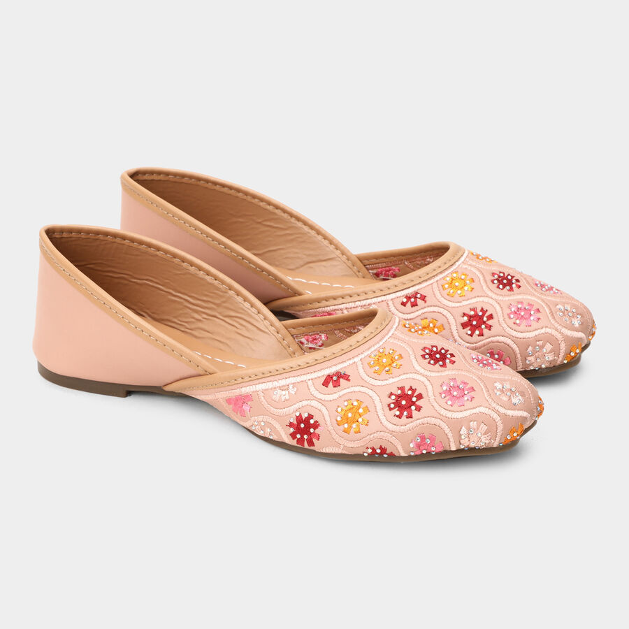 Ladies' Stone Mojari, Peach, large image number null