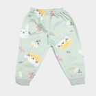 Infants' Mint Green Jogger Bunny Printed Pyjama, हल्का हरा, small