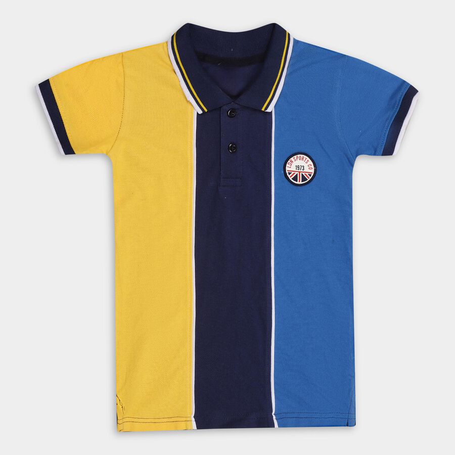 Boys' 100% Cotton Half Sleeves T-Shirt , Mustard, large image number null
