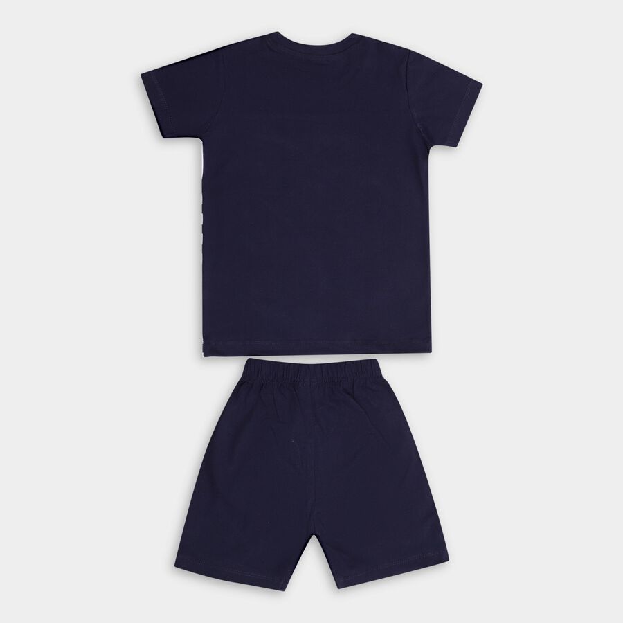 Boys' 100% Cotton Knit Baba Suit , Navy Blue, large image number null