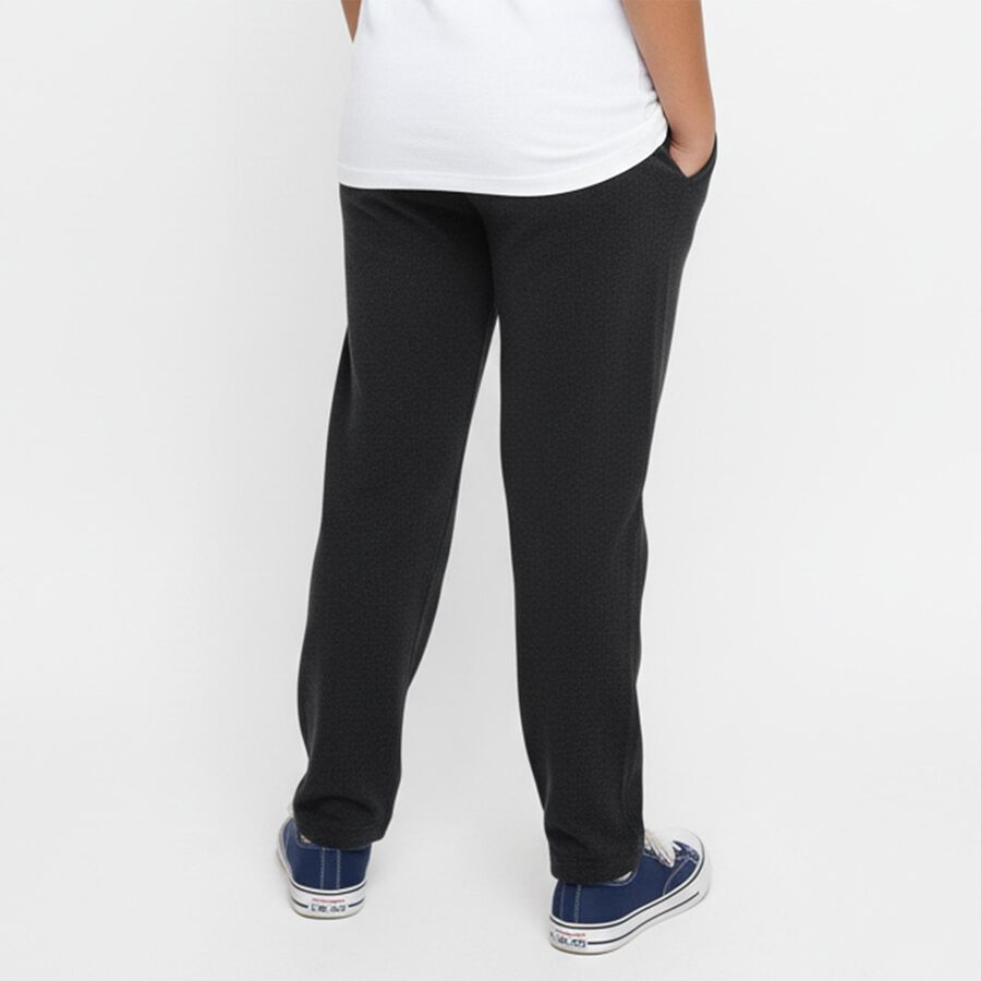 Boys' Charcoal Black Printed Cotton Blend Pyjama, Charcoal, large image number null